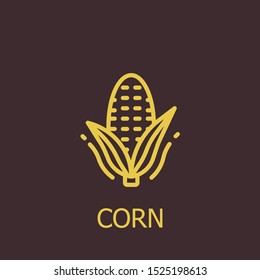 Outline corn vector icon. Corn illustration for web, mobile apps, design. Corn vector symbol.