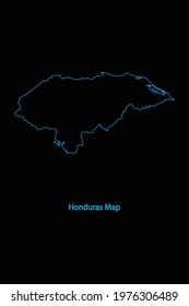 Outline Country Border Map of Honduras .