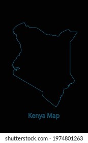 Outline Country Border Map of kenya