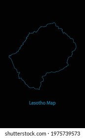 Outline country border map of Lesotho .