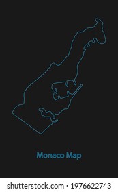 Outline Country Border map of Monaco .