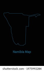 Outline Country Border Map Namibia Stock Vector (Royalty Free ...