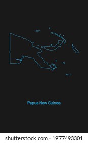 Outline Country Border map of New Guinea .