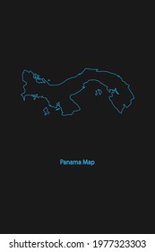 Outline Country Border Map of Panama .