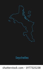 Outline Country Border Map of Seychelles .