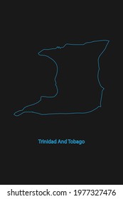 Outline Country Border Map of Trinidad and Tobago .