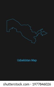 Outline Country border map of Uzbekistan .