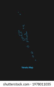 Outline Country Border map of Vanatu  .