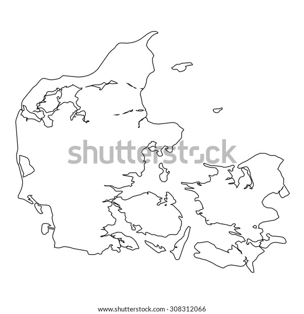 Outline Country Denmark Stock Vector (Royalty Free) 308312066