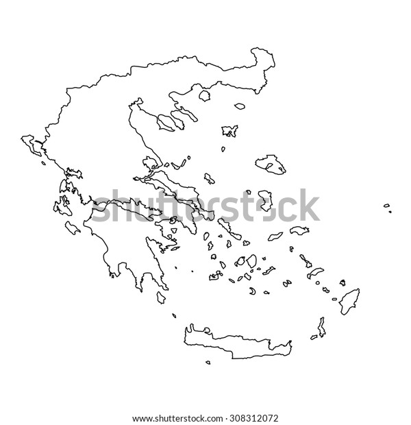 Outline Country Greece Stock Vector (Royalty Free) 308312072