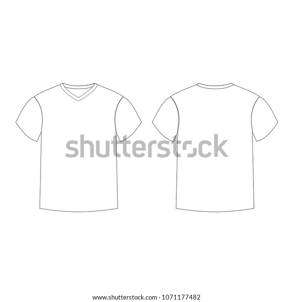 Outline Countur Silhouette Mens Tshirt Template Stock Vector (Royalty ...