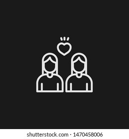 Outline couple vector icon. Couple illustration for web, mobile apps, design. Couple vector symbol.