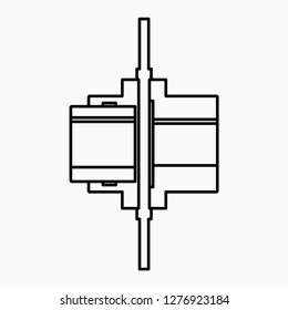 Outline coupling vector icon