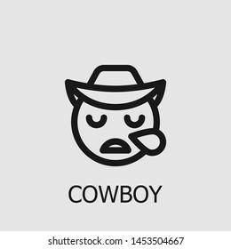Outline cowboy vector icon. Cowboy illustration for web, mobile apps, design. Cowboy vector symbol.