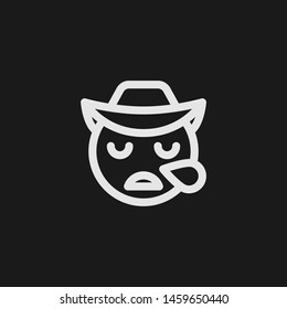 Outline cowboy vector icon. Cowboy illustration for web, mobile apps, design. Cowboy vector symbol.