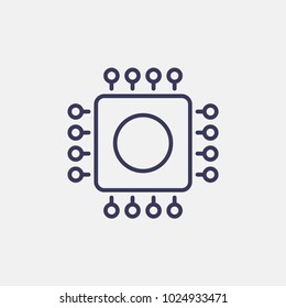 Outline cpu icon illustration isolated vector sign symbol