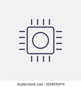 Outline cpu icon illustration isolated vector sign symbol