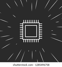Outline cpu icon illustration isolated vector sign symbol
