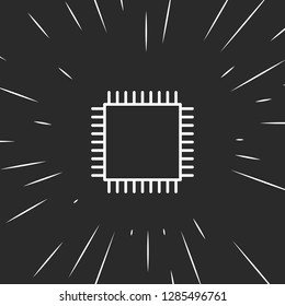 Outline cpu icon illustration isolated vector sign symbol