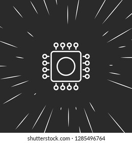 Outline cpu icon illustration isolated vector sign symbol