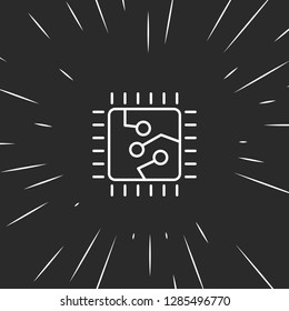 Outline cpu icon illustration isolated vector sign symbol