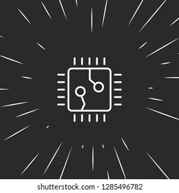 Outline cpu icon illustration isolated vector sign symbol