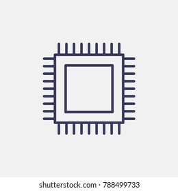 Outline cpu icon illustration isolated vector sign symbol
