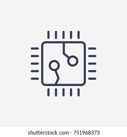 Outline cpu icon illustration vector symbol