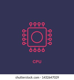 Outline cpu icon.cpu vector illustration. Symbol for web and mobile