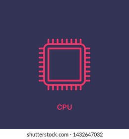 Outline cpu icon.cpu vector illustration. Symbol for web and mobile