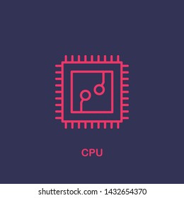 Outline cpu icon.cpu vector illustration. Symbol for web and mobile