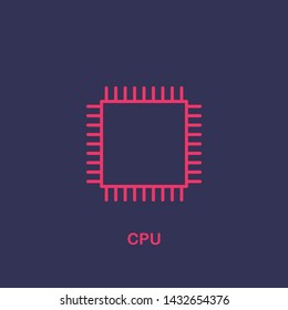 Outline cpu icon.cpu vector illustration. Symbol for web and mobile