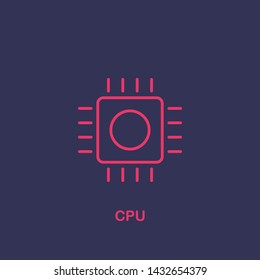 Outline cpu icon.cpu vector illustration. Symbol for web and mobile