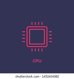 Outline cpu icon.cpu vector illustration. Symbol for web and mobile