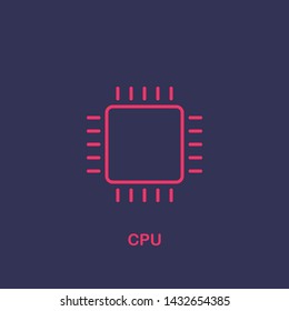 Outline cpu icon.cpu vector illustration. Symbol for web and mobile