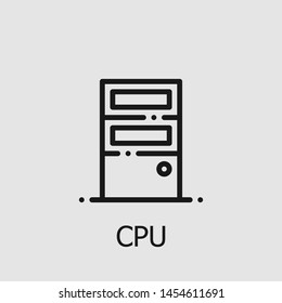 Outline cpu vector icon. Cpu illustration for web, mobile apps, design. Cpu vector symbol.