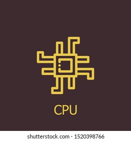 Outline cpu vector icon. Cpu illustration for web, mobile apps, design. Cpu vector symbol.