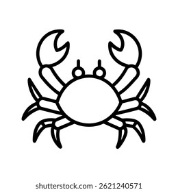 Contorno de um vetor de arte de linha de caranguejo
