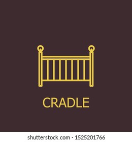 Outline cradle vector icon. Cradle illustration for web, mobile apps, design. Cradle vector symbol.