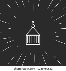 Outline crane box icon illustration isolated vector sign symbol