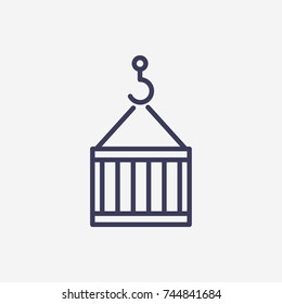 Outline crane box icon illustration vector symbol