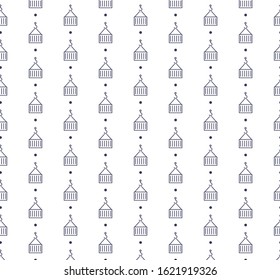 Outline crane box icon pattern seamless white background.