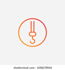 Outline crane hook icon.gradient illustration isolated vector sign symbol
