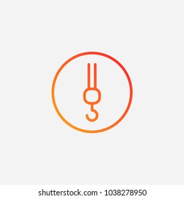 Outline crane hook icon.gradient illustration isolated vector sign symbol
