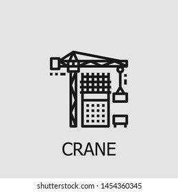 Outline crane vector icon. Crane illustration for web, mobile apps, design. Crane vector symbol.