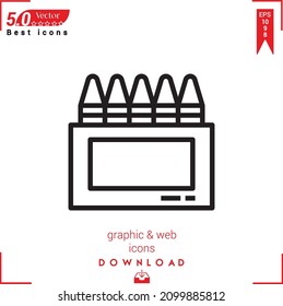 Icono de esquema de lápiz. vector de icono de crayón aislado en fondo blanco. Diseño gráfico, diseño de material, iconos de Best sellers 2022, aplicación móvil, diseño de UI UX, vector de formato EPS 10