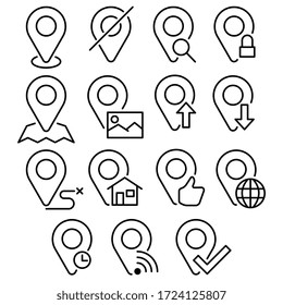 resumir colección de iconos creativos. ilustración del vector del sistema de posición global