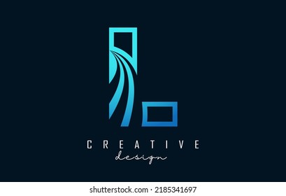 Outline Creative letter L logo with leading lines and road concept design. Letter L with geometric design. Vector Illustration with letter and cuts.