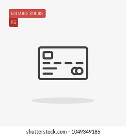 Outline Credit Card icon isolated on grey background, for website design, mobile application, ui. Editable stroke. Vector illustration, eps10.