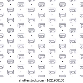 Outline credit card icon pattern seamless white background.